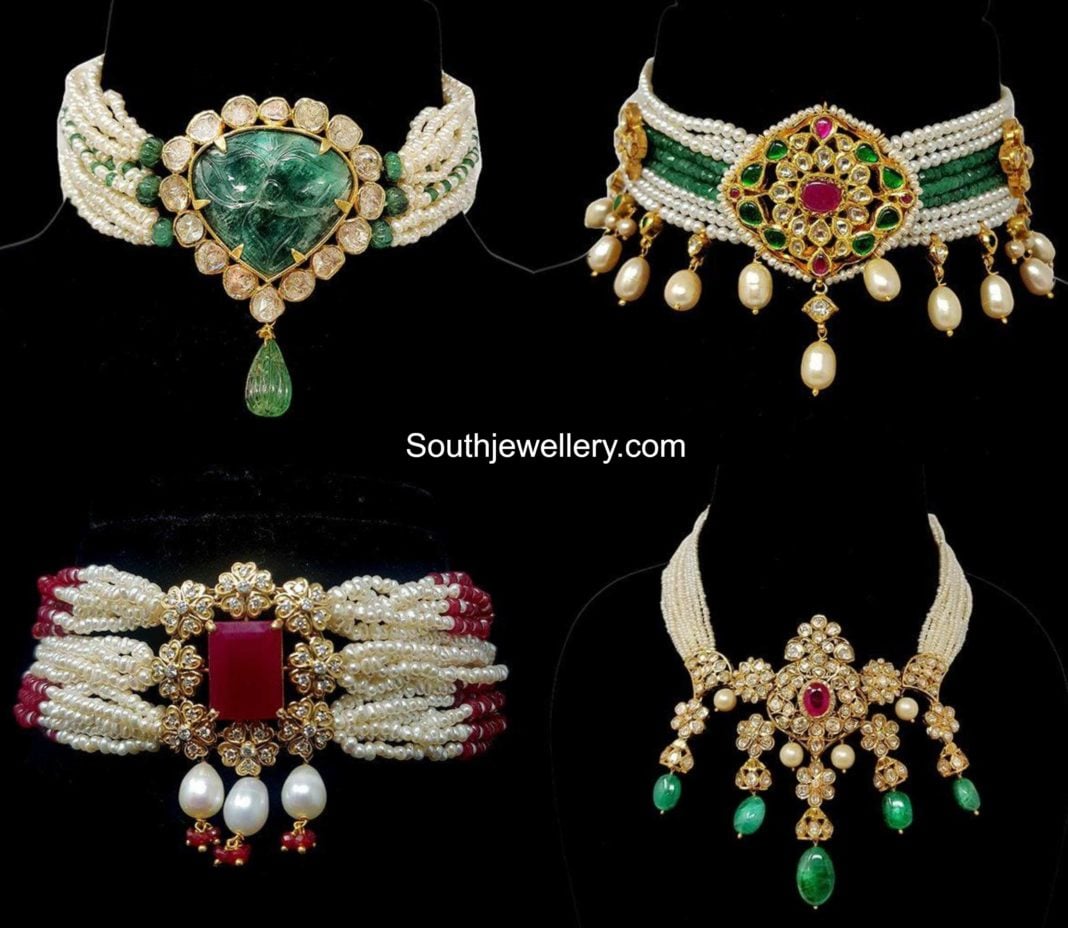 Pearl choker designs Indian Jewellery Designs