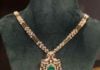 diamond necklace with peacock pendant