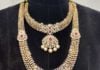 diamond necklace, haram, vaddanam set