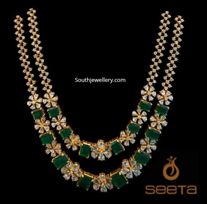 emerald and polki necklace