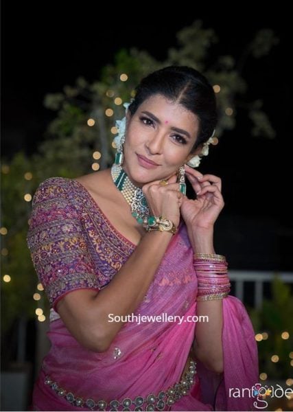 lakshmi manchu in pearl choker set (2)