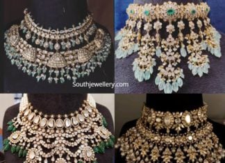 bridal polki diamond choker designs akoya