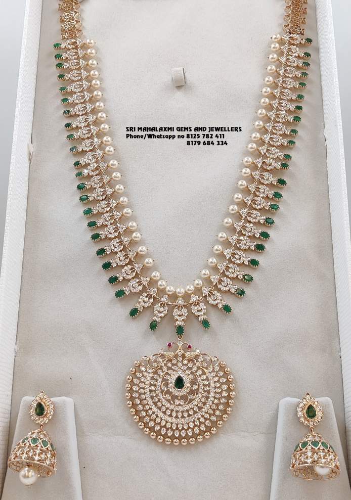 Closed setting diamond haram set - Indian Jewellery Designs