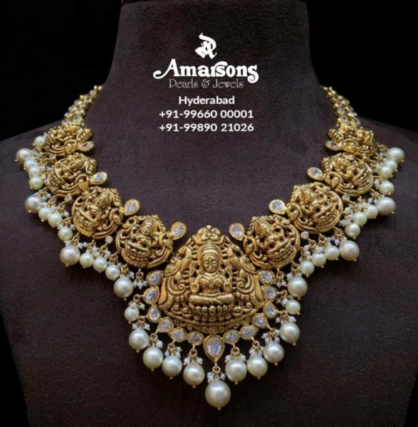lakshmi pearl necklace
