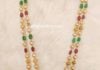 two line beads necklace with gold pendant