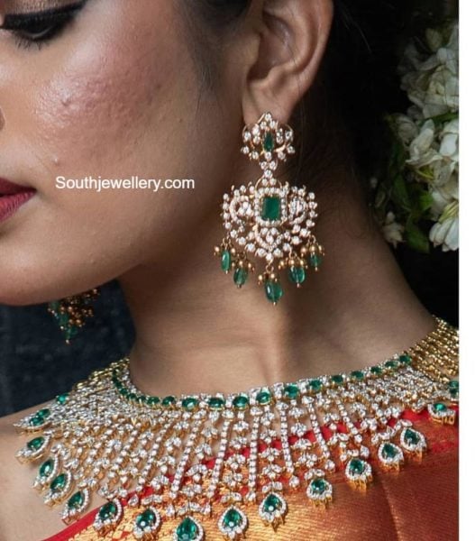 diamond and emerald necklace set (1)