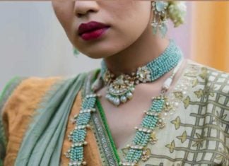 emerald beads choker and haram (2)