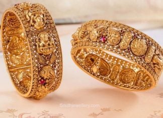 antique gold lakshmi broad bangles