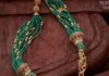 multi strand emerald beads haram with lakshmi pendant (1)