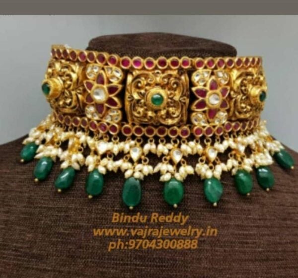 antique gold nakshi kundan choker