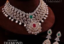 diamond necklace and jhumkas set (1)