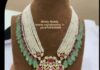 emerald beads haram with polki pendant (3)