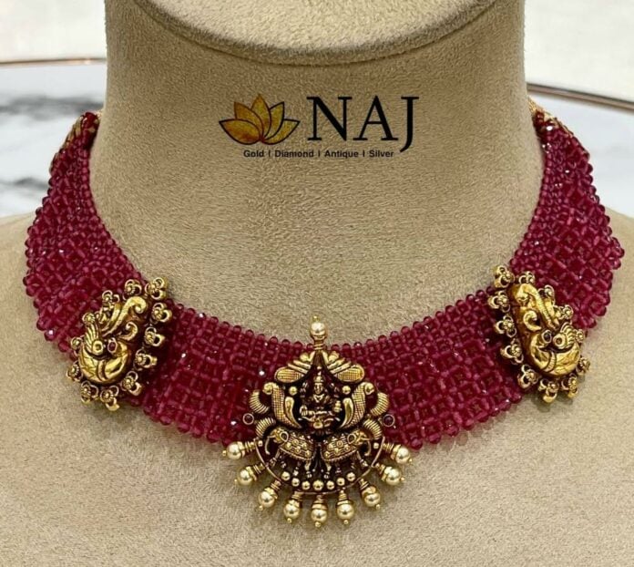 ruby stone gold necklace designs