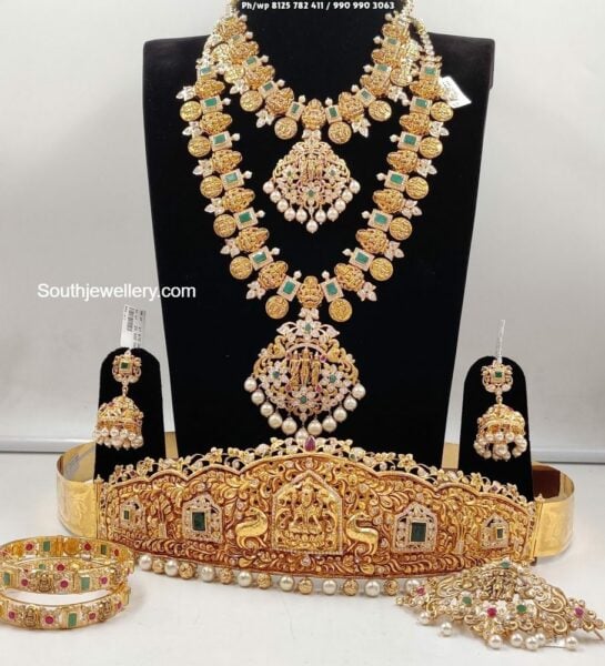 Antique gold bridal temple jewellery set Indian Jewellery Designs