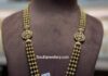 gold balls haram with lakshmi diamond pendant