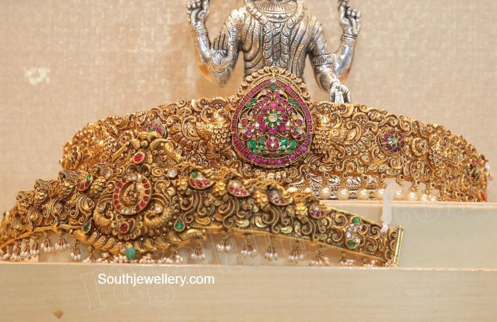 Antique gold nakshi vaddanam designs - Indian Jewellery Designs