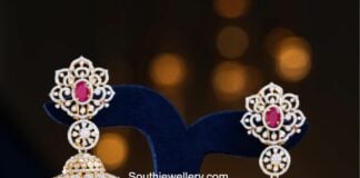 diamond ruby jhumkas