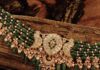 emerald beads choker with polki pendant (1)