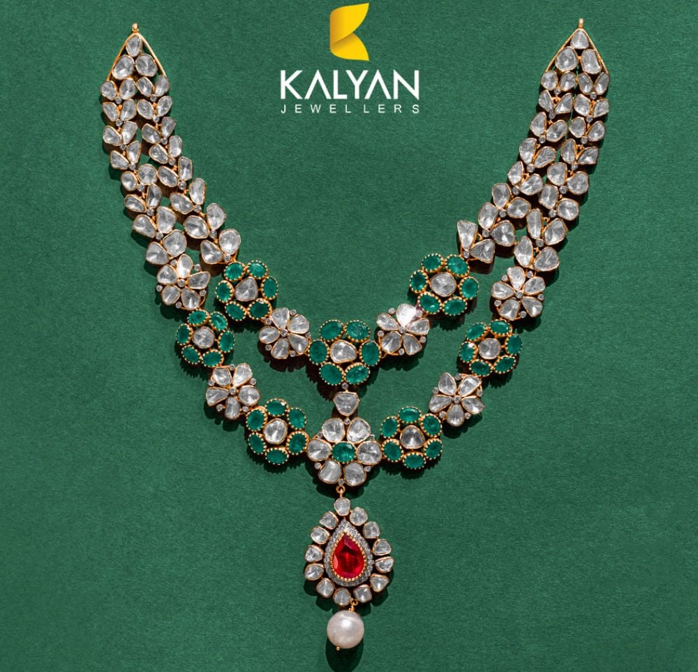Floral polki necklace Indian Jewellery Designs
