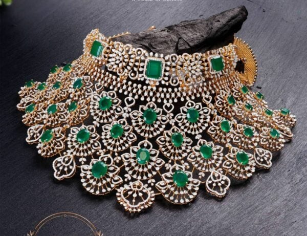 diamond emerald choker neelkanth