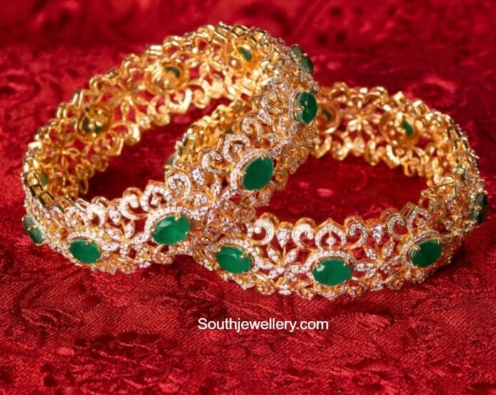 diamond emerald bangles