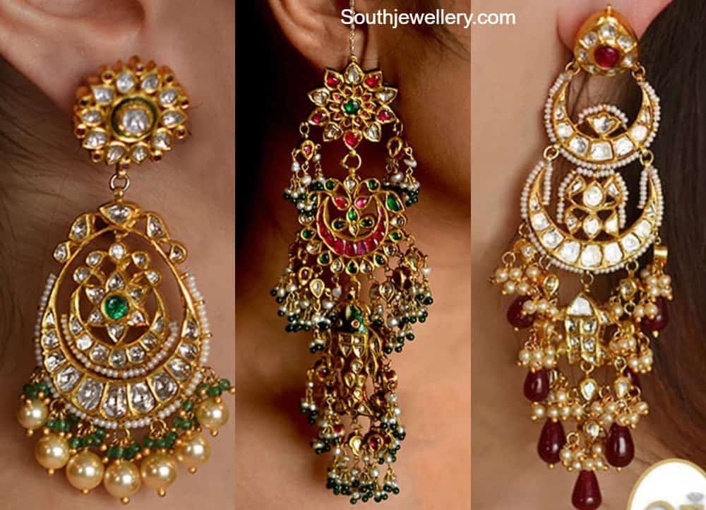 Buy Purple Chandbali Design Earrings With Maang Tikka Online From Wholesale  Salwar.