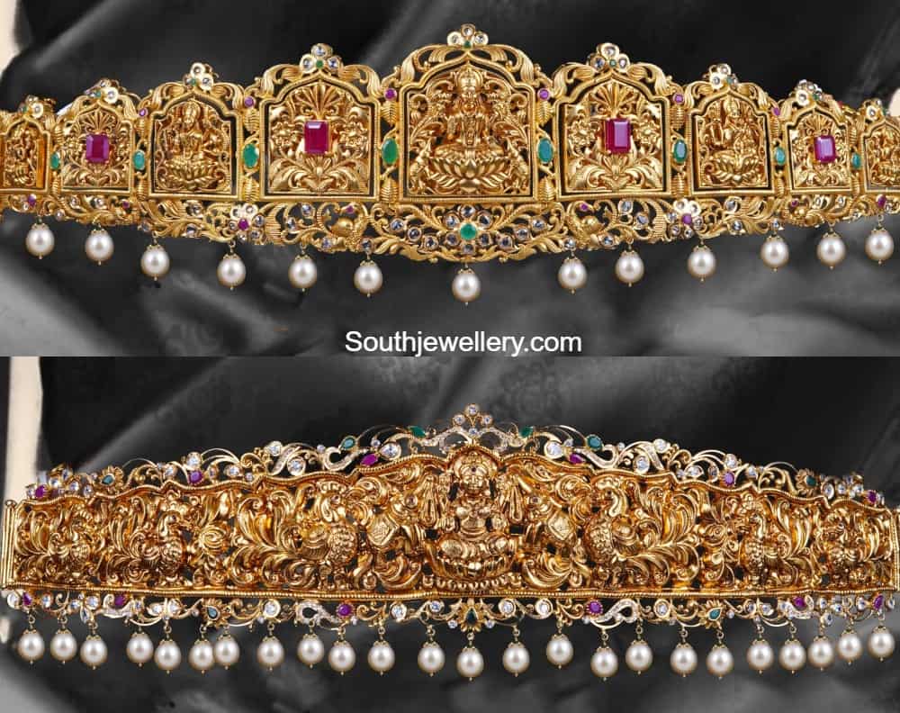 Latest antique gold vaddanam designs - Indian Jewellery Designs