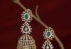 diamond emerald jhumkas ratnagarba