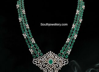emerald haram with diamond pendant