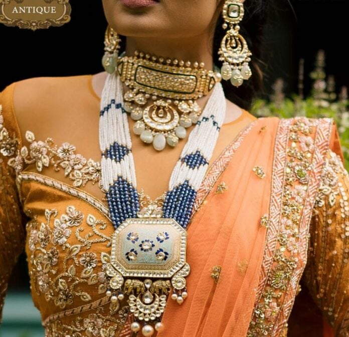 polki choker and beads haram