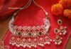 floral polki choker set manubhai