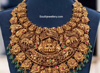 antique gold lakshmi necklae pmj (1)