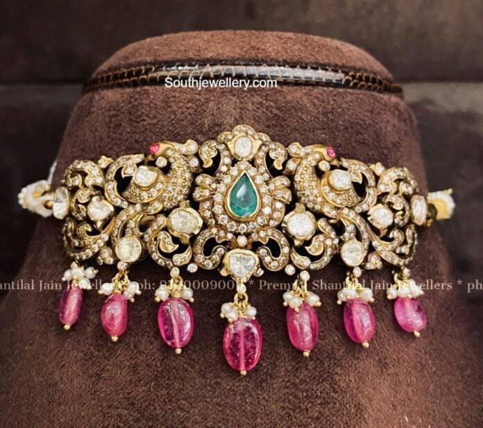 victorian peacock choker