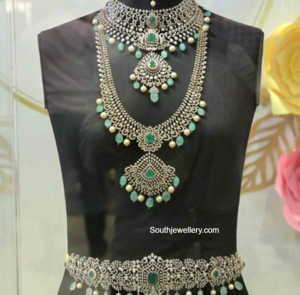 bridal diamond jewellery set malabar