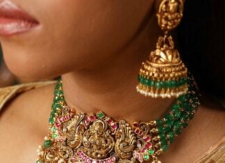 beads necklace with kundan pendant