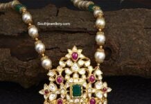 pearl chian with uncut puligoru pendant navrathan