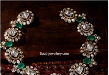 floral polki emerald necklace mahalaxmi