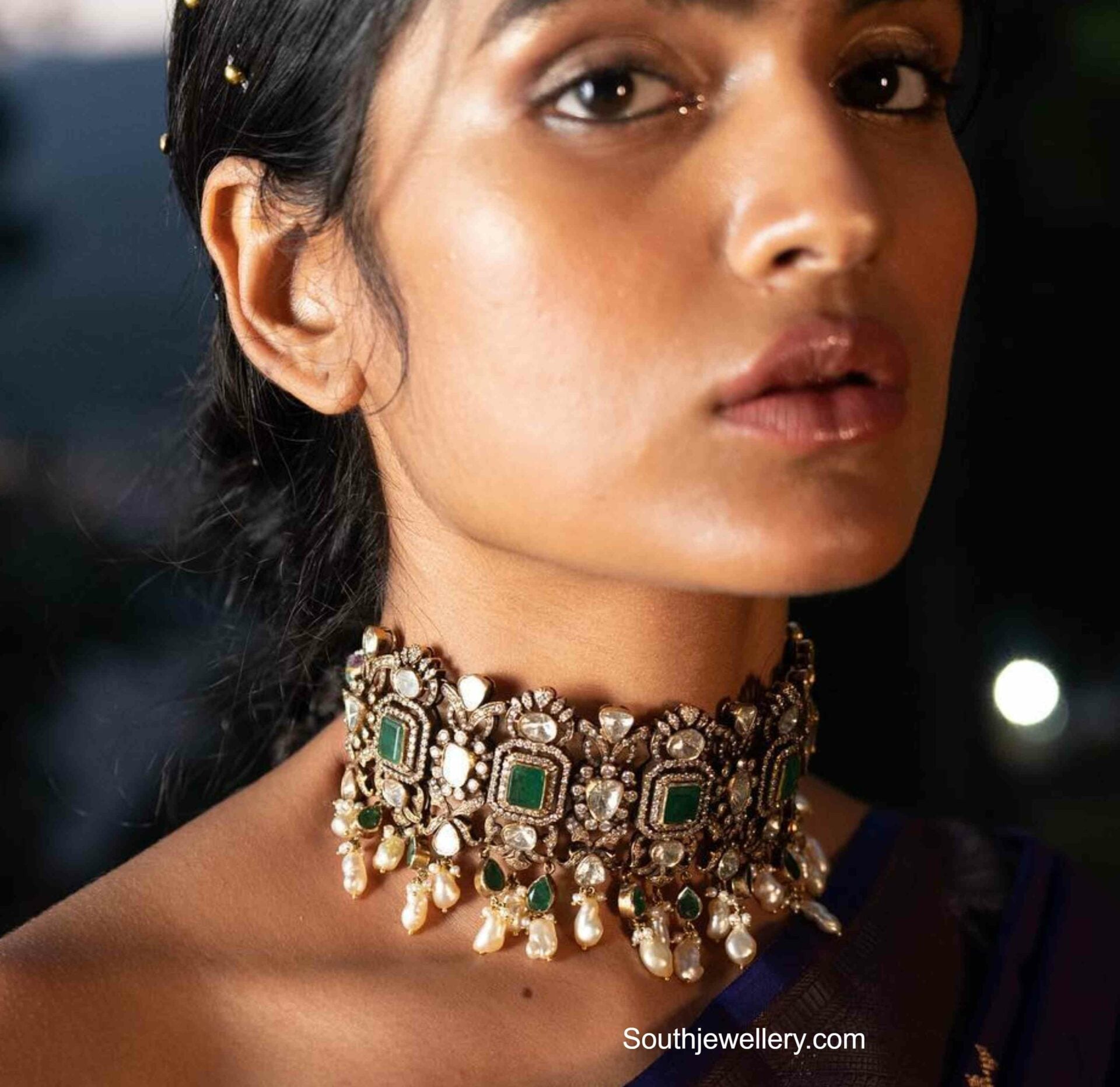 Polki emerald choker Indian Jewellery Designs