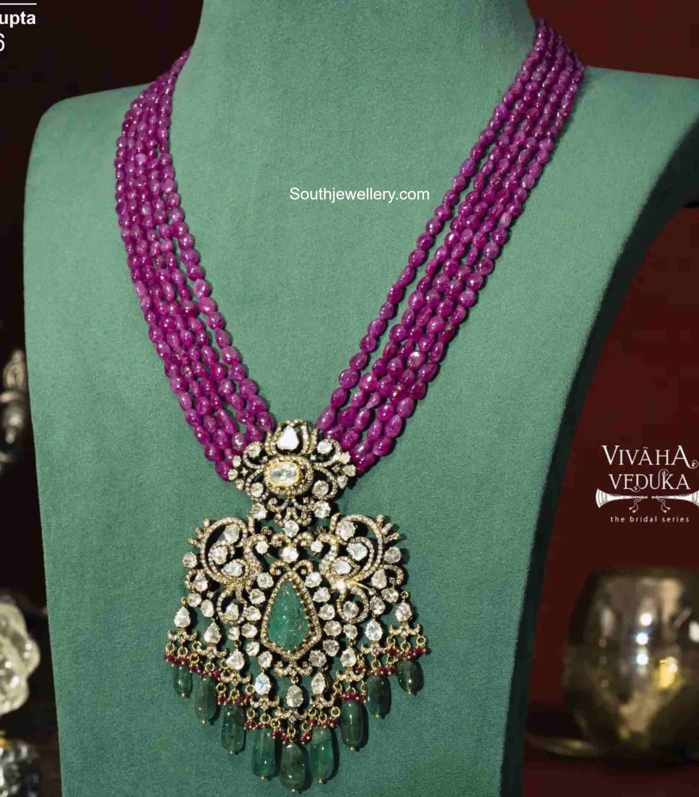 Light Weight Beads Necklace - Indian Jewellery Designs