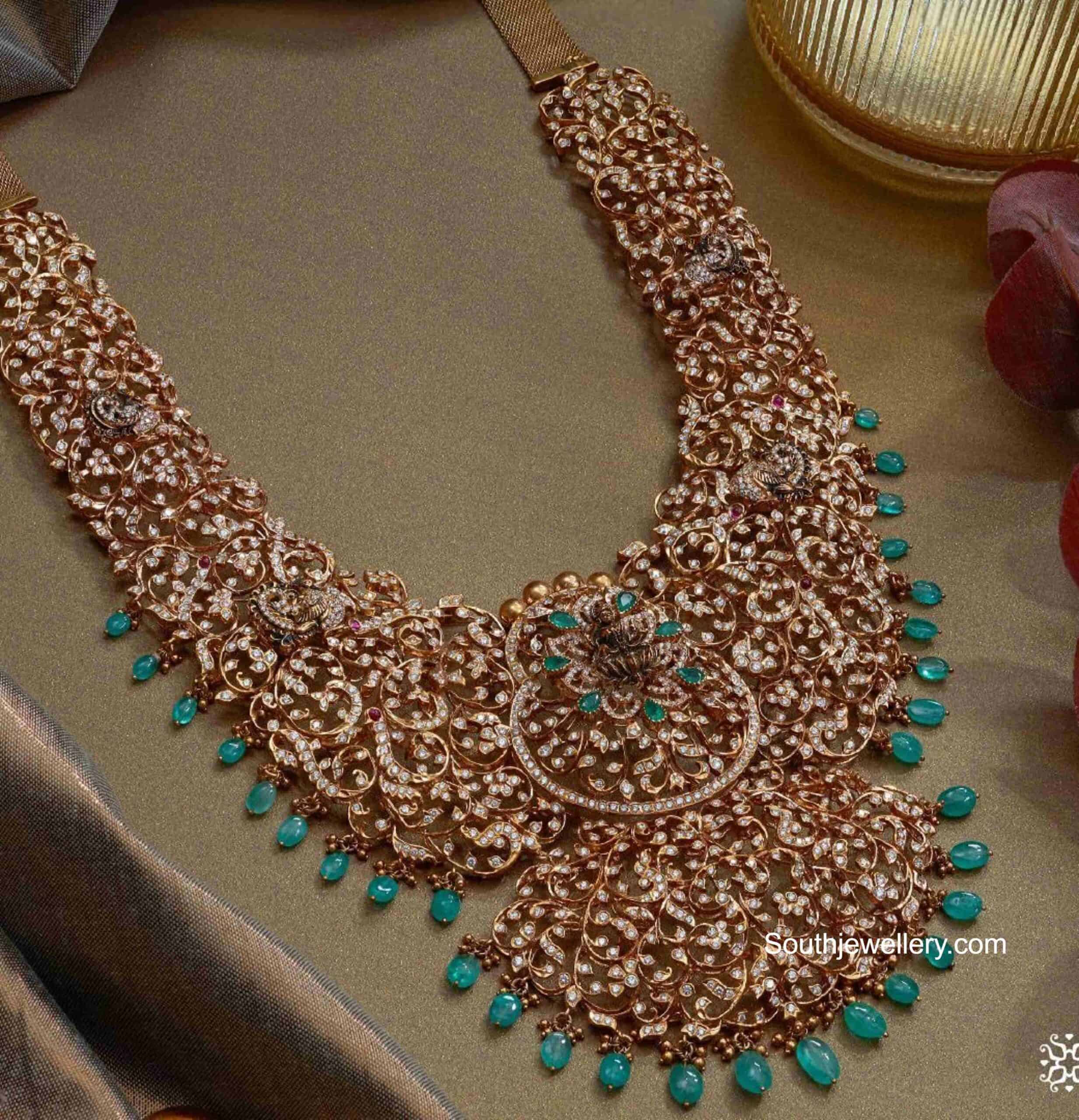 Closed setting diamond haram Indian Jewellery Designs