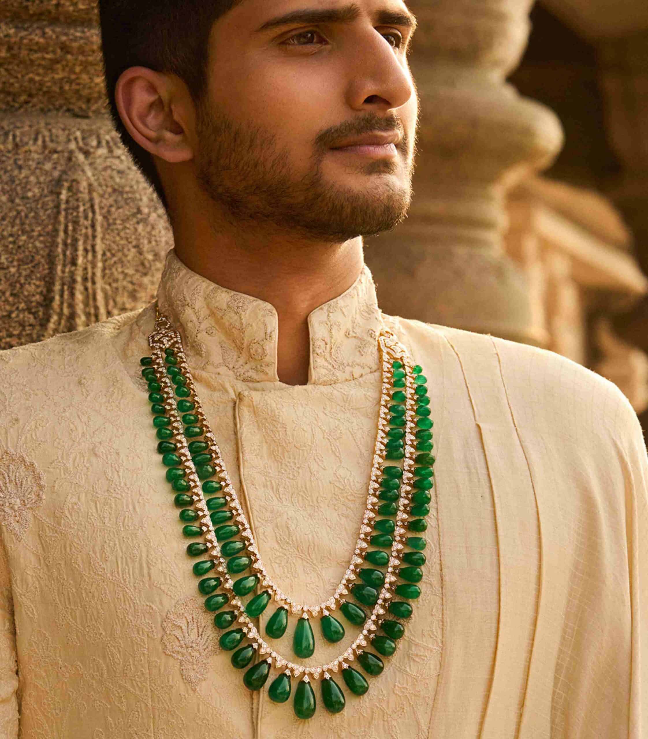 Emerald on sale long necklace
