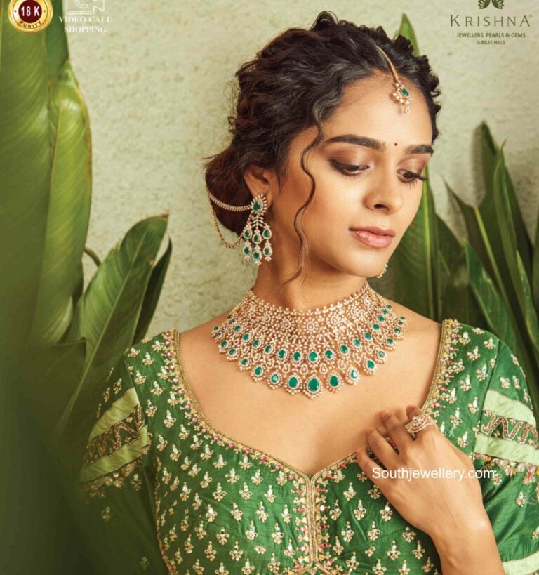 Bridal diamond jewellery set by Krishna Jewellers Pearls & Gems ...