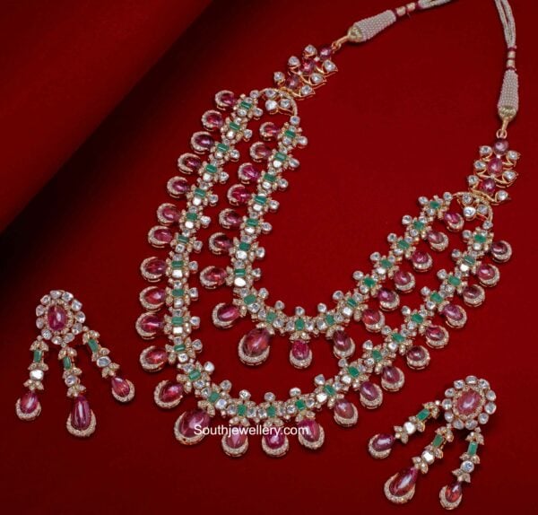 Layered polki necklace set Indian Jewellery Designs