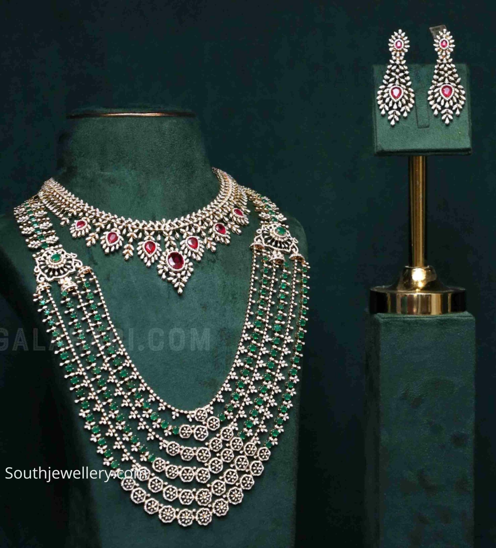 Bridal diamond jewellery set Indian Jewellery Designs