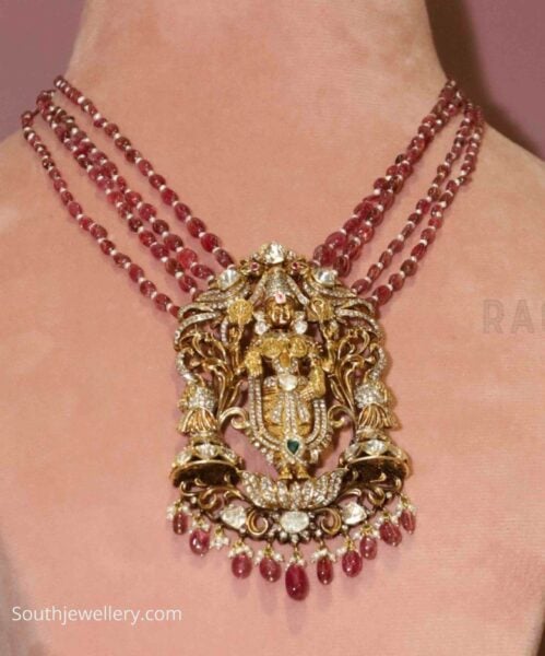 ruby beads mala with polki pendant arts by sia (1)