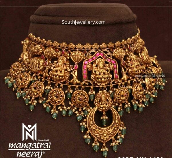 antique gold lkshmi choker